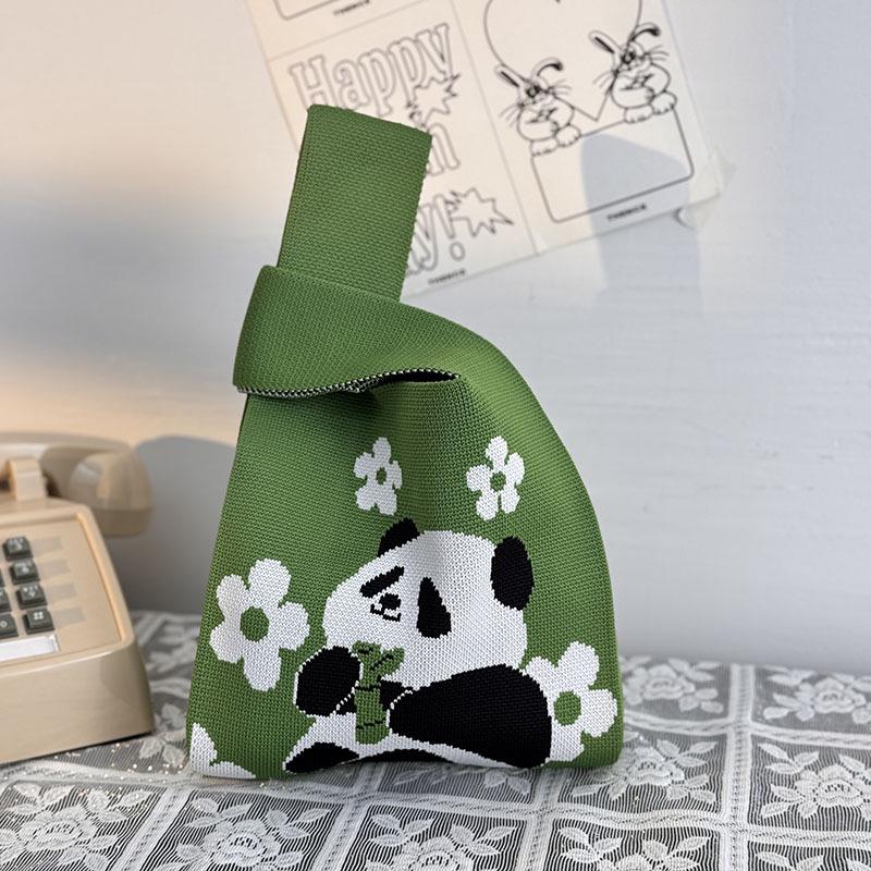 Kuanzhai Alley Souvenir: Chengdu Panda Grandpa Knitted Women's Tote Bag
