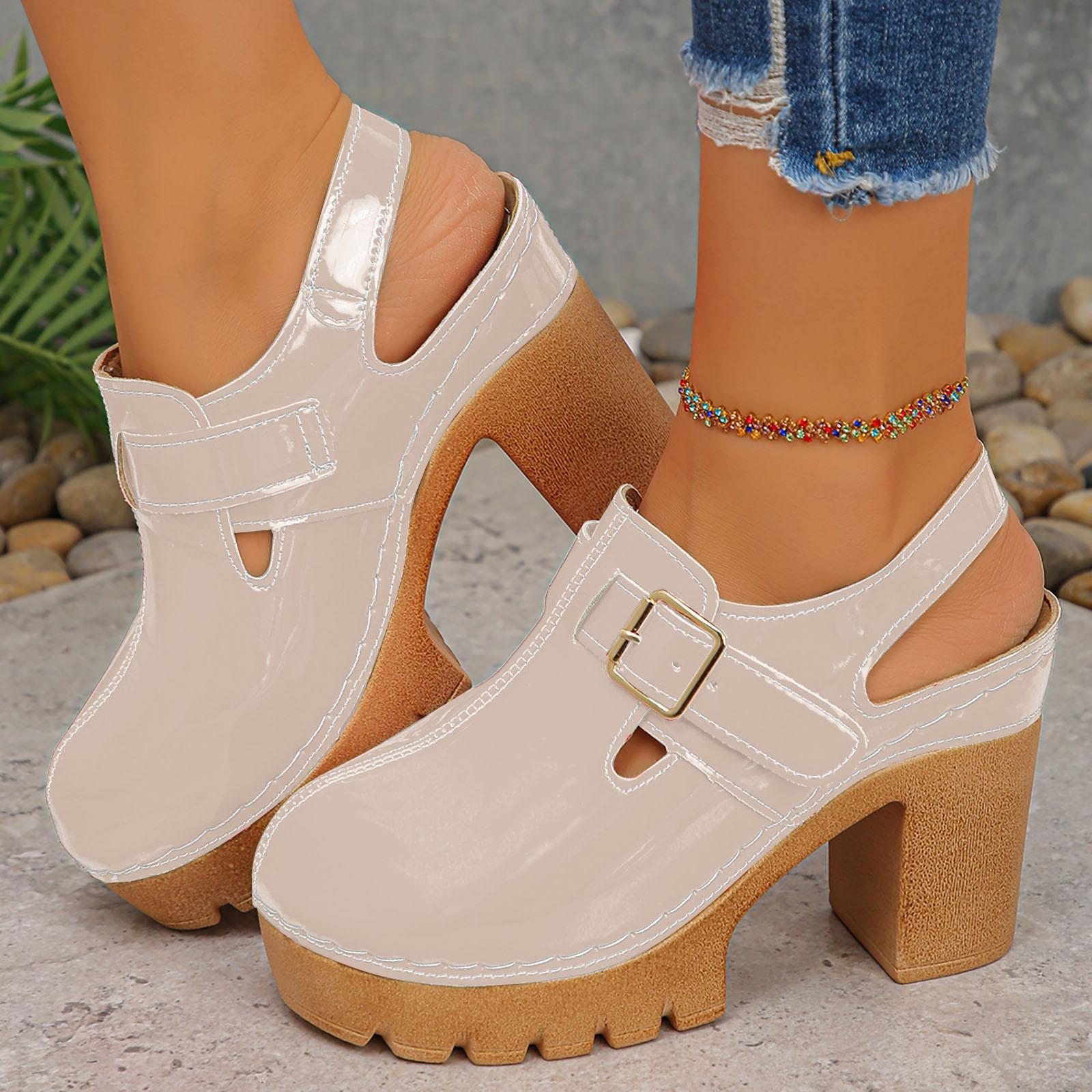 

Women S Sandals Chunky High Heels Opentoe Block Dress Bridal Party Wedding Sandals Womens Slides Womens Saltwater Sandals Size 8 37 бежевий