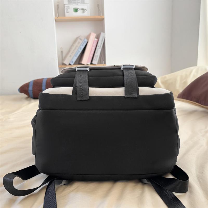 Cartoon Student Schoolbag Color Contrast Large Capacity Backpack with Coin Purse