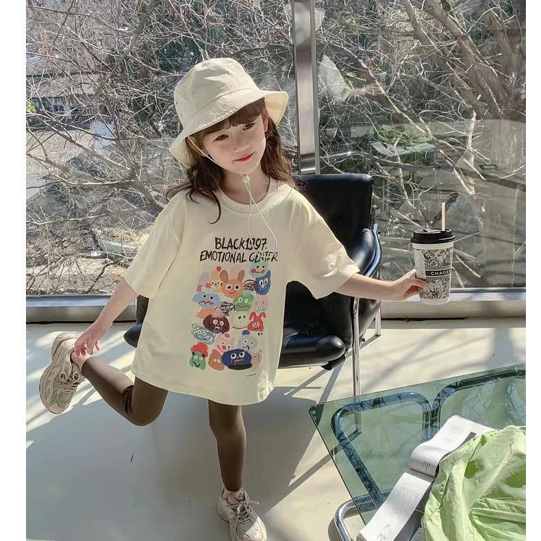 2024 Korean Style Girls' Short-Sleeve Summer T-shirt - Fashionable Children's Top