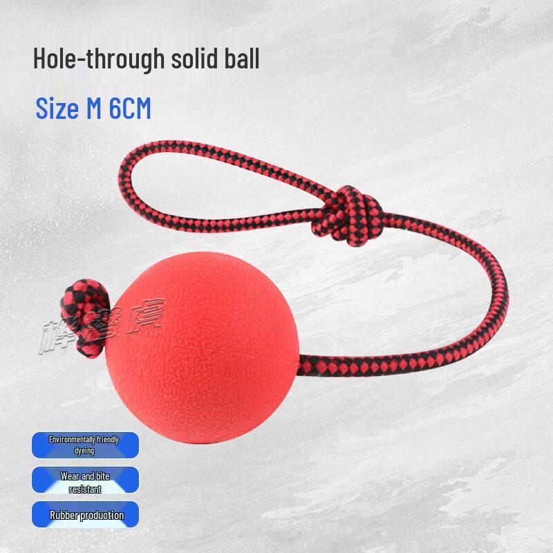 Durable Rubber Dog Training Ball with Rope