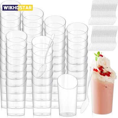 5/10/20 szt. 80 ml plastikowe kubki do puddingu lody mus deser piknik impreza pakowanie kubki deserowe artykuły świąteczne