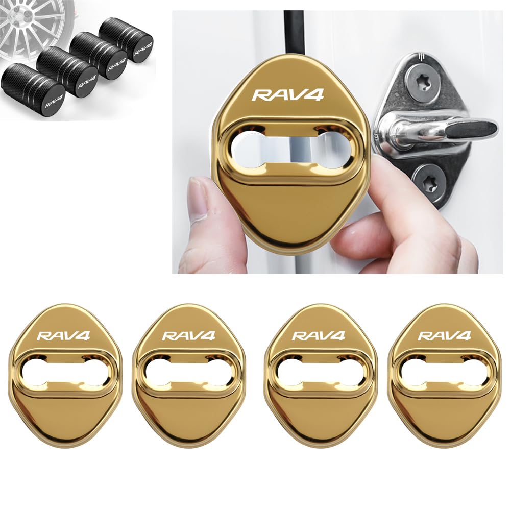 For Toyota RAV4 Dedicated Accessories, Door Lock Cover, Love4 Custom Stickers, Interior Parts, Stainless
