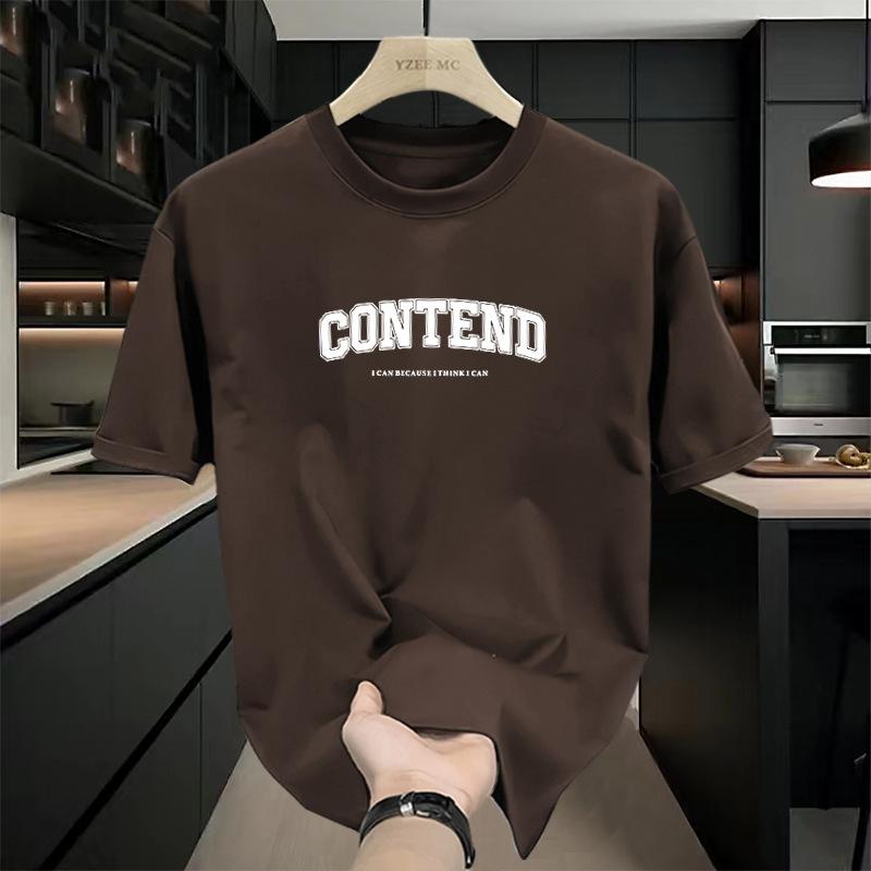 Cotton short sleeved men's summer Korean style trendy loose and simple T-shirt top