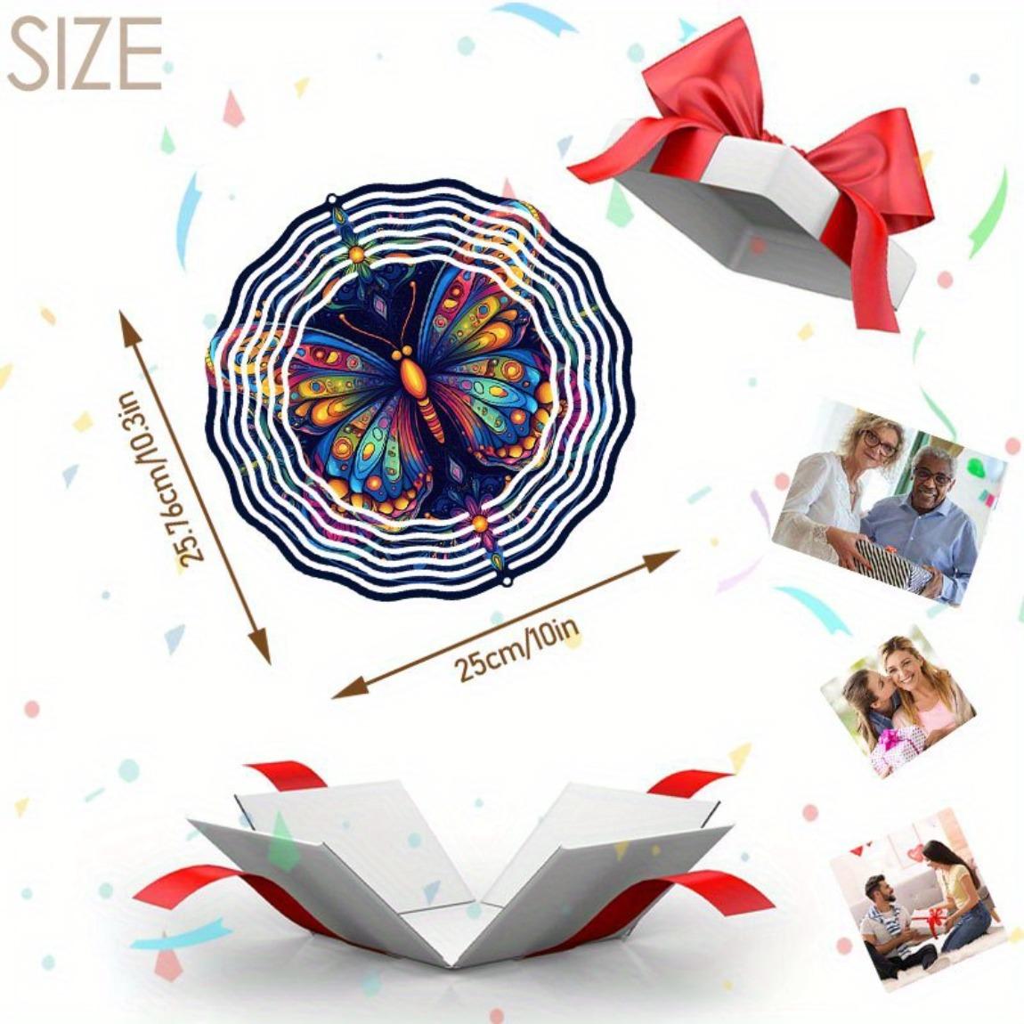 

3D Butterfly Wind Spinner - Vibrant Kinetic Metal Garden Decor, Colorful Wind Chime for Outdoor & Indoor, Unique Gift Idea (No Electricity Needed) 01A