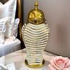 home decor Platinum ginger jar vase Nordic living room home decoration bedroom living room ginger jar decoration jar flower pot