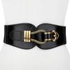 PU Leather Cummerbunds for Ladies Dress Sweater Stretchy Belts Fashion Elastic Waist Belt Women Wide Waistband Luxury Big Buckle