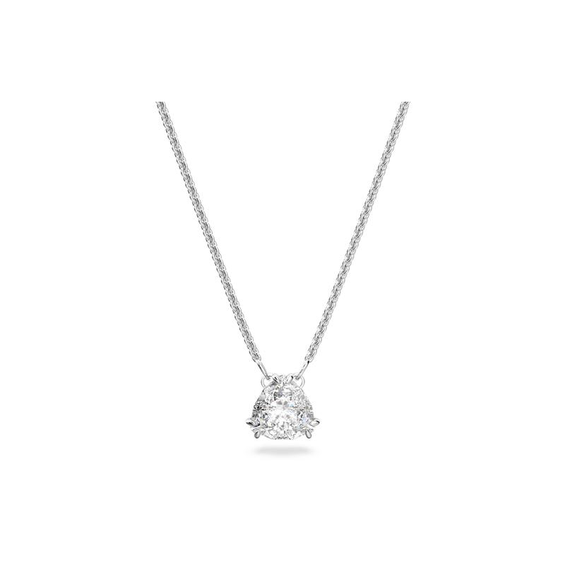Swarovski Matrix Millenia Triangular Cut Crystal Pendant Rhodium Plated Necklace Women s White 5628352