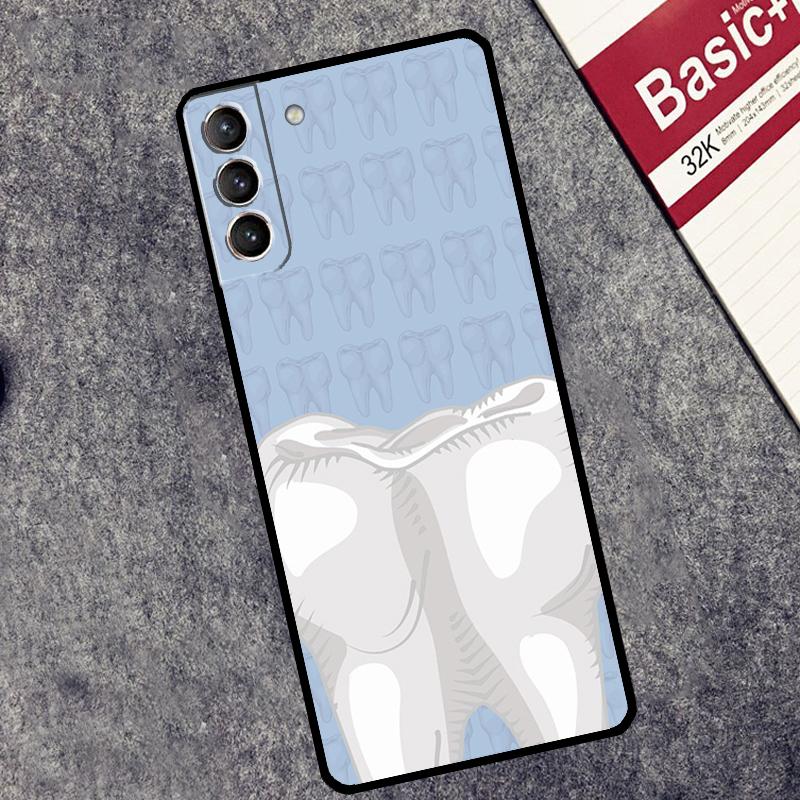 dentist tooth pattern Case For Samsung Galaxy S25 S26 Ultra S20 S21 S22 S23 S10 Plus S25 FE S24 Ultra Cover Coque