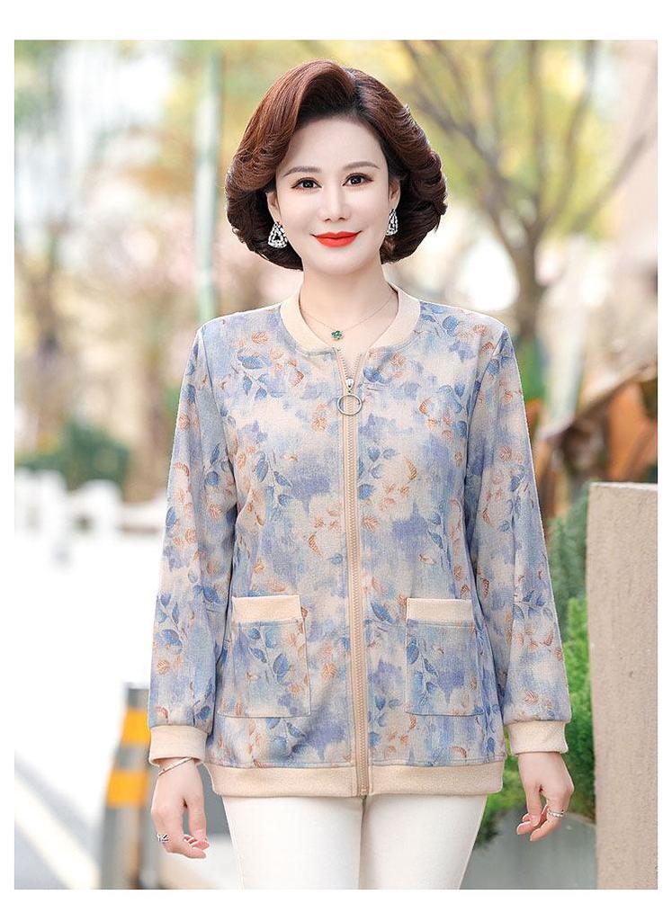 Xueer Plus Size Women's Printed Casual Baseball Jacket