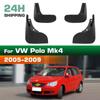 4 STÜCK Auto Schmutzfänger Spritzschutz Kotflügel Auto Schmutzfänger Kompatibel mit VW Polo Mk4 9N3 2005 2006 2007 2008 2009
