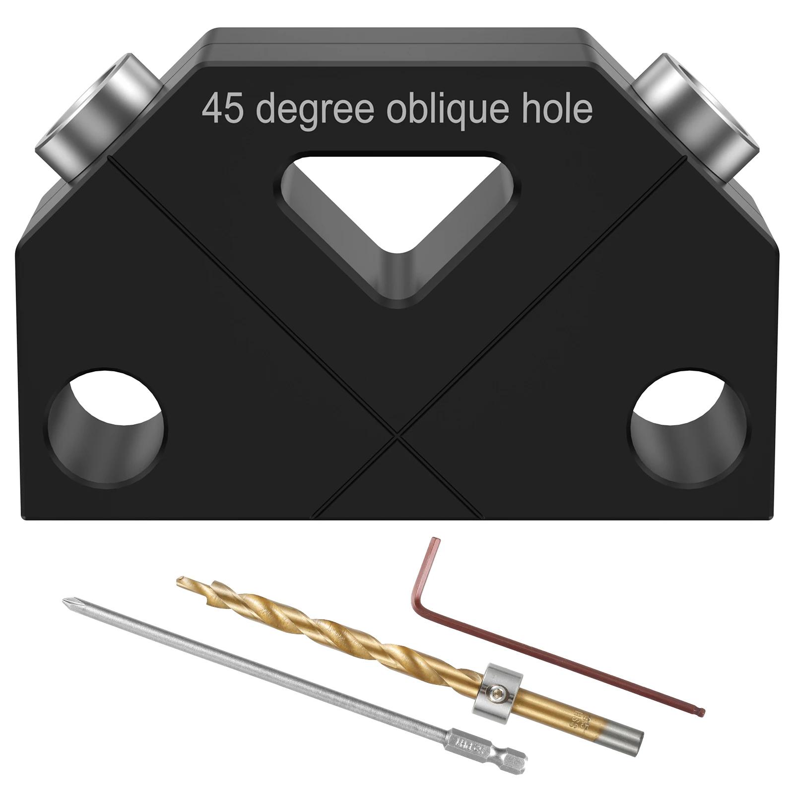 

Направляющий шаблон для сверления под углом 45°, набор шаблонов для дюбелей из алюминиевого сплава, позиционер для сверления отверстий под углом 45°, локатор для сверления отверстий, многофункциональный