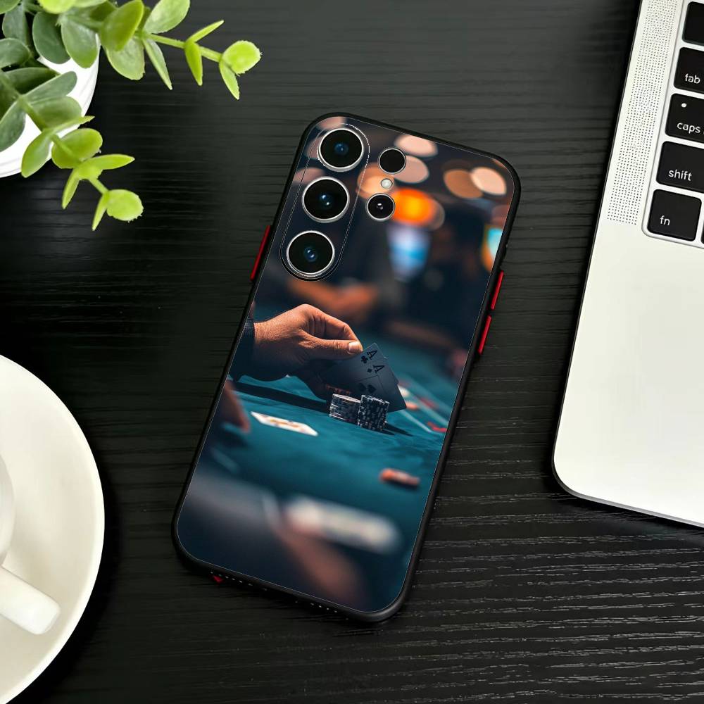 P-poker  Phone Case For Samsung S26,S25,S24,S23,S22,S21,S20,Ultra,Plus,FE Black Soft Cover