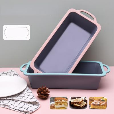 Rectangular Two-color Silicone Toast Box Cake Mold Microwave Oven Pan