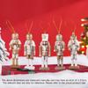 5Pcs/Set 12CM Nutcracker Puppet Soldiers Doll Christmas Pendants Gift Ornaments Decoration Cartoons Golden Sparkling Handicraft