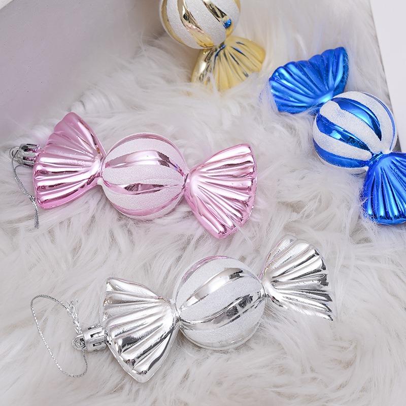 New Christmas Candy Pendant Christmas Tree Decoration Electroplating Painted Plastic Props Window Counter Ornament