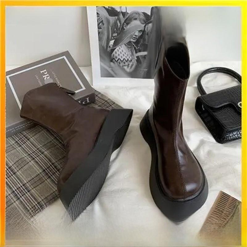 Retro Ankle Boots For Women With Nonslip Rubber Soles And Block Heel For Autumn Fashion