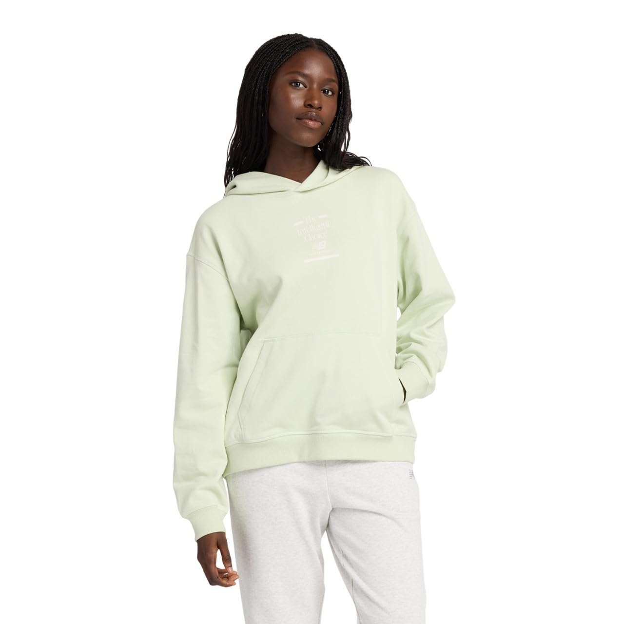 

Athletics French Terry Oversize Choice Hoodie Parka Fleece NUM [New Balance] Women s (Fleece Lining) (WT43552) (Natural Mint)