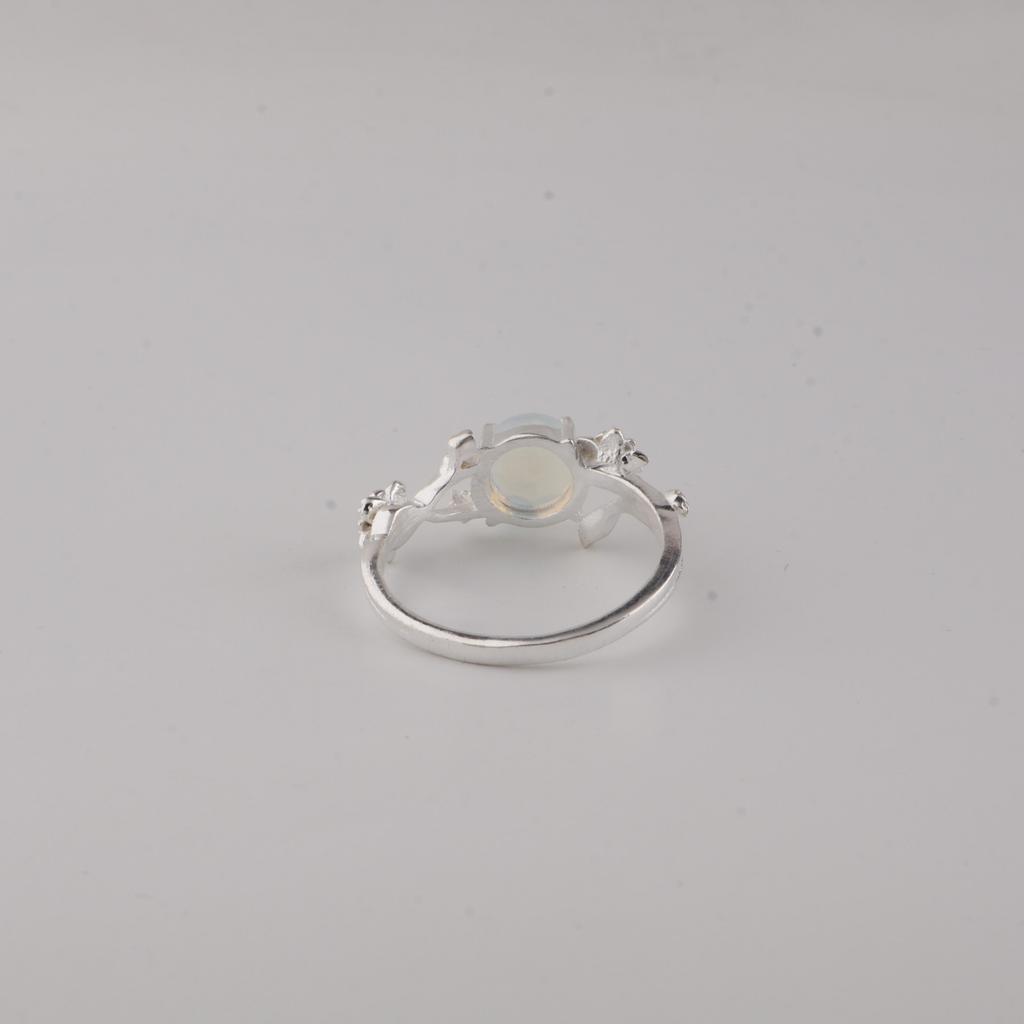 Milky Opal Gemstone Silver Customized Ring 925 Sterling Silver White Stone Ring, Opal Gemstone Jewelry CZR-14-20