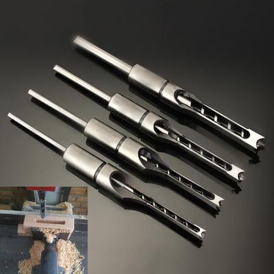 6.4/8/9.5/12.7/14/16mm Twist Drill Bits Woodworking Drill Tools Kit Set Square Auger Mortising Chisel Drill Set Square Hole Extended Saw