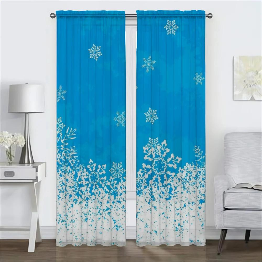 Tende da Cucina Oscuranti per Tenda da Soggiorno per Stanza 2 Pannelli Fiocco di Neve Decorazione Halloween per Interni Casa