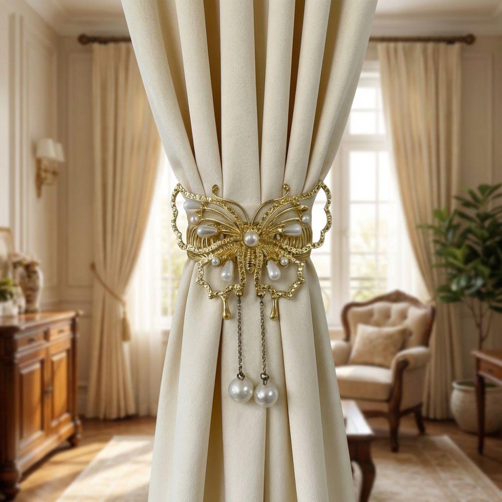 Luxury Butterfly Curtain Buckle Gold Beautifully Curtain Holdbacks Decorative Metal Curtain Tiebacks Dining Room