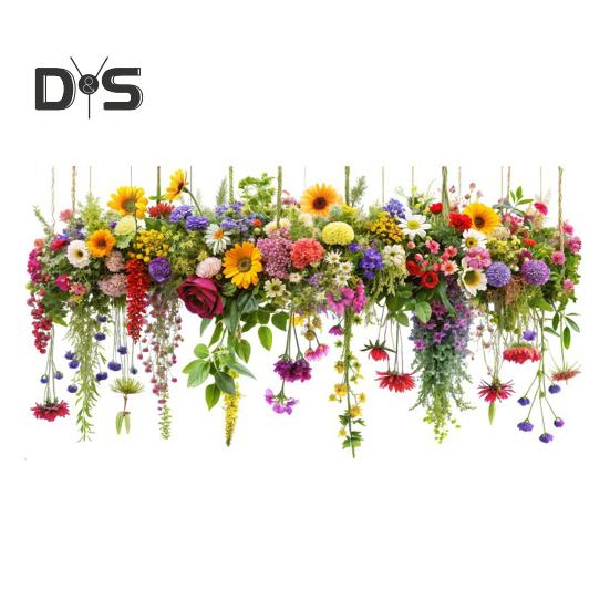 Flowers Spring Window Clings Removable Anti-Collision Window Stickers Waterproof Static Clings for Glass Window Door Decoration