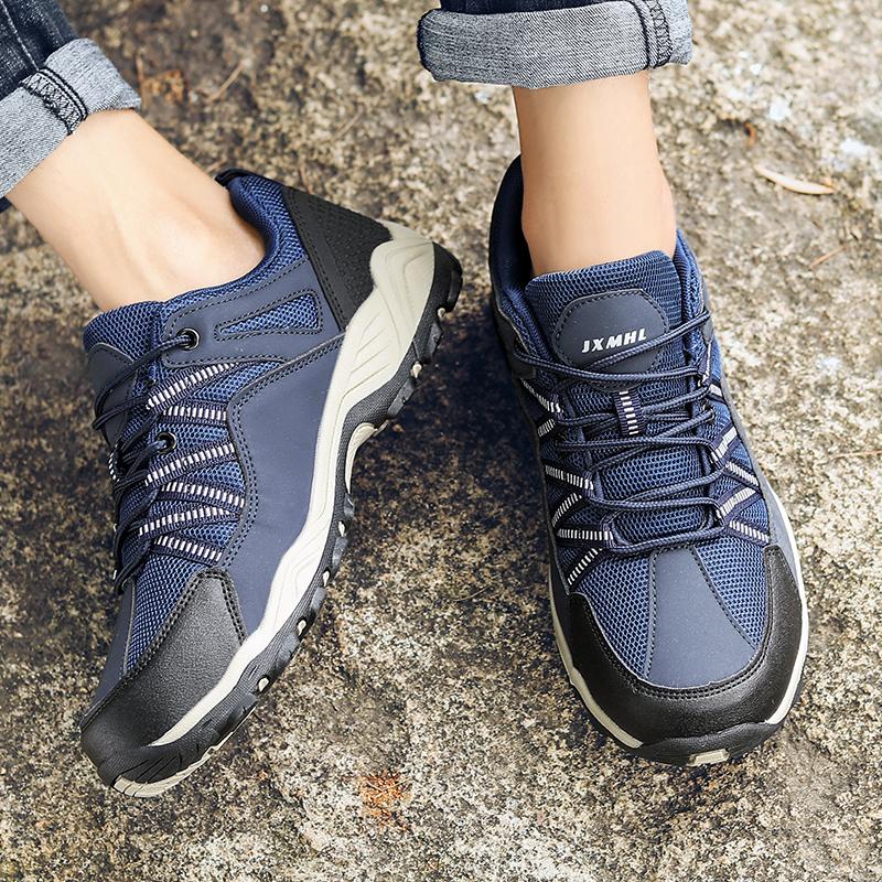 Men Outdoor Hiking Shoes Mesh Sneakers Breathable Fashion Mountain Shoes Autumn Winter Work Shoes Trekking Sport Sneakers New