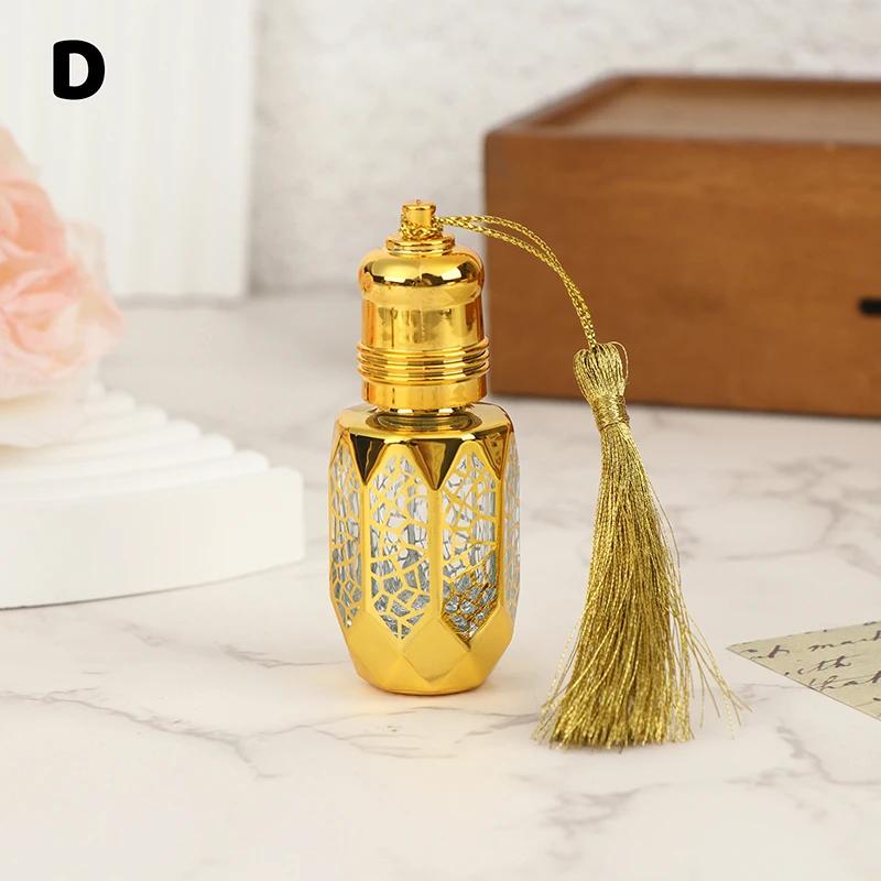 

[ZYAS]6ML Mini Steel Ball Roll-on Bottle Luxury Gold Glass Perfume Sample Vials Portable Refillable Travel Bottles
