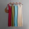 Knitted V-neck Hollowed Out Beach Cover Shirt Sexy Split Holiday Long Skirt Beach Bikini Cover Shirt Dress
