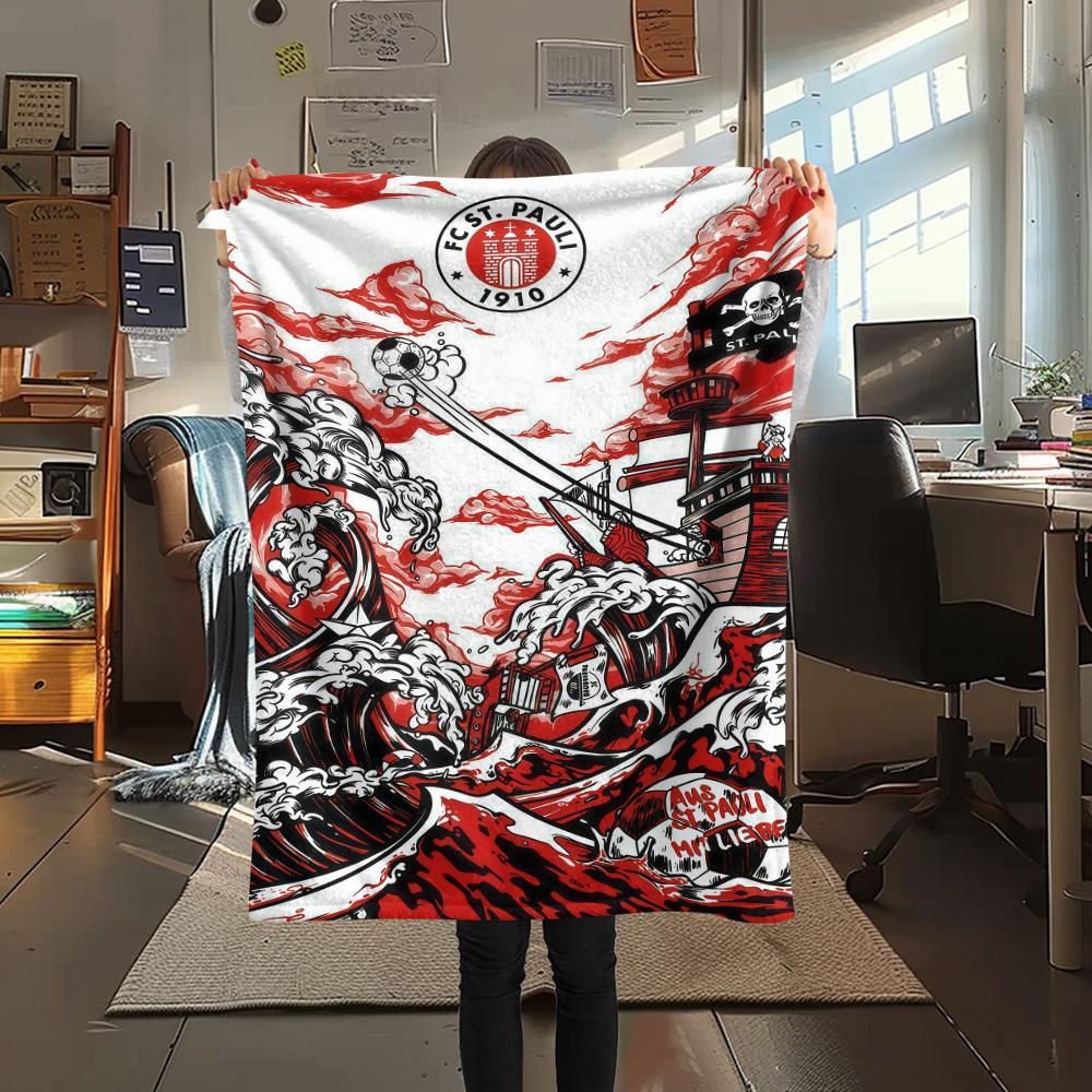 St. Pauli poster  FlAannel Blanket, High quality Comfortable for All Seasons, Home Decor, Warmth and Comfort 80cm x 120cm