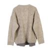 Korean Style Color Block Cartoon Patchwork Loose Long Sleeve Knit Sweater for Women