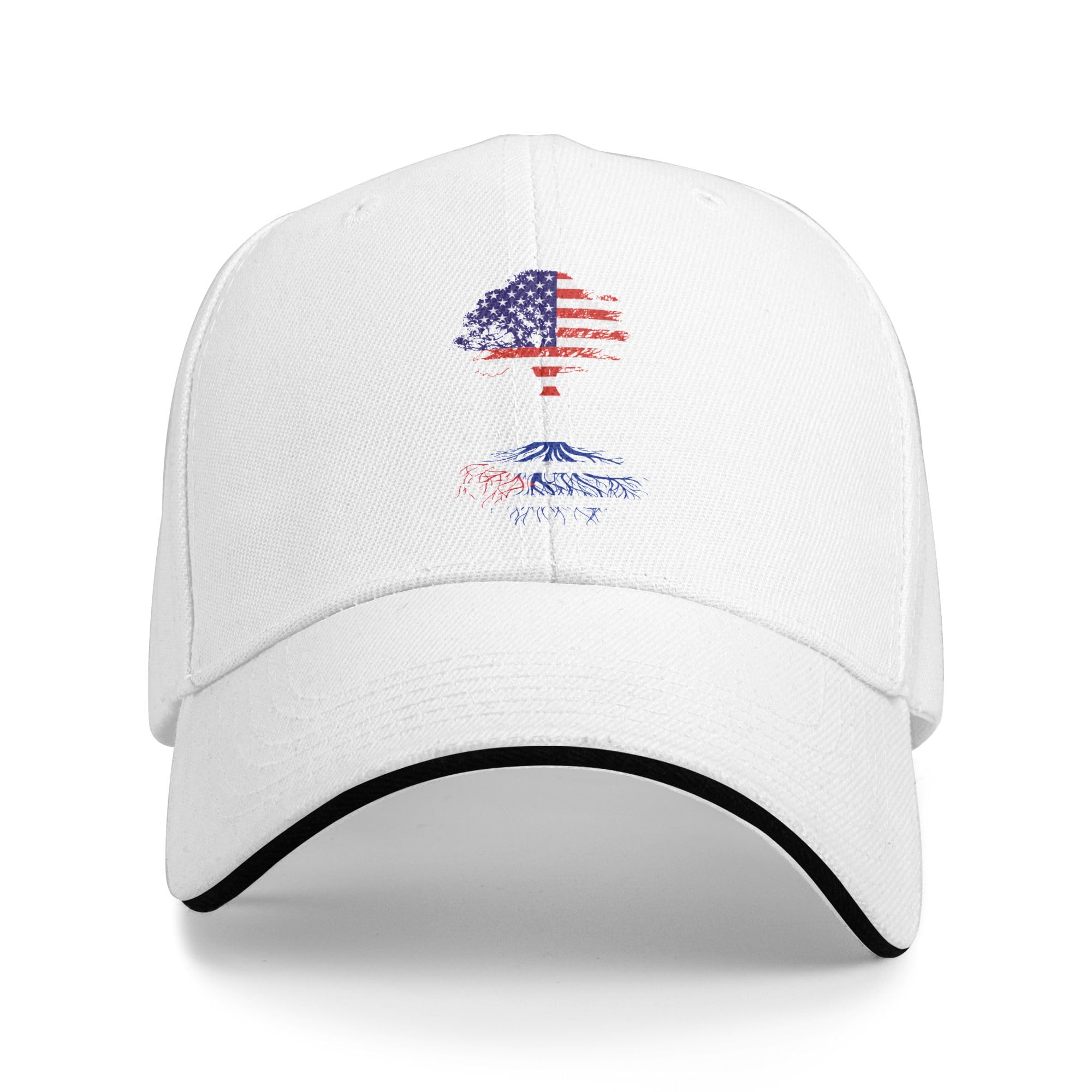 

Sandwich Baseball Cap for Men & Women, 3-Layer Contrast Design Adjustable Hat, Lightweight Durable Cap білий