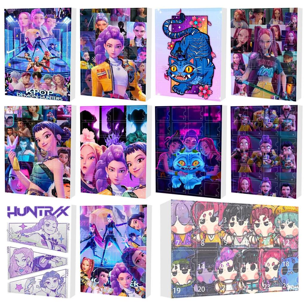 K-pop Demon Hunters Rumi Mira Zoey Figure Saja Boys Christmas Countdown Calendar Trendy Blind Box Keychain Acrylic Pendant Gift