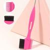 Hair Control Edge Brush with Metal Rat Tail Comb Double Sided Hair Styling Brush