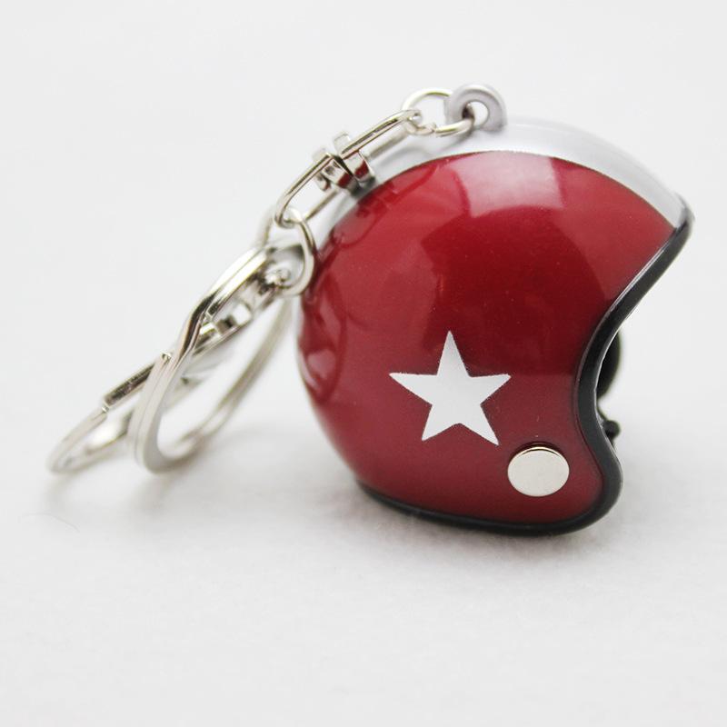 Star Pattern Helmet Design Keychain Car Motorcycle Motor Bicycle Crash Helmet Key Fob Chain