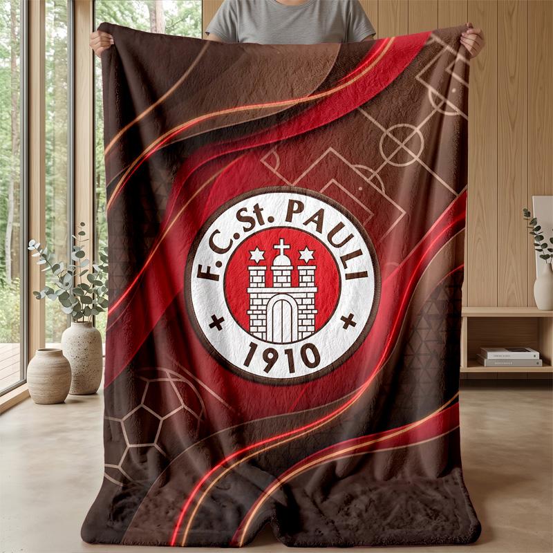 Fulham Fußball Druck Flanell Decke, Weiche Warme Leichte Überwurfdecke für Sofa Bett Camping