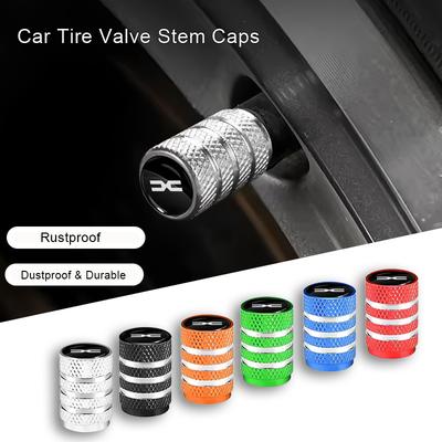 4pcs Car Tire Valve Stems Cap Aluminum Tyre Wheel Stem Air Valve Cover Airdust For Dacia Dokker Jogger Duster Spring Lodgy