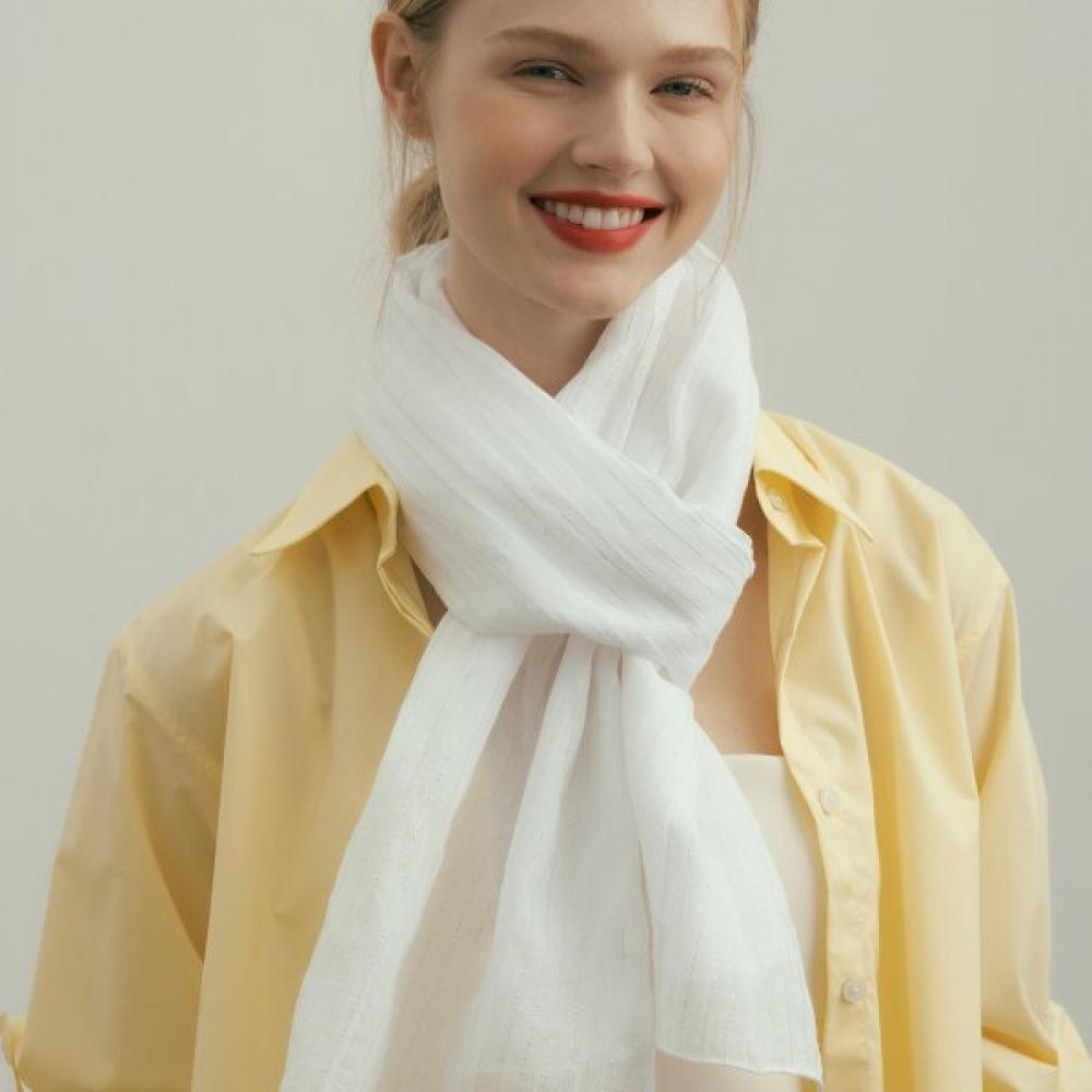 Bb De Soli De Cotton Scarf   Twinkle White white