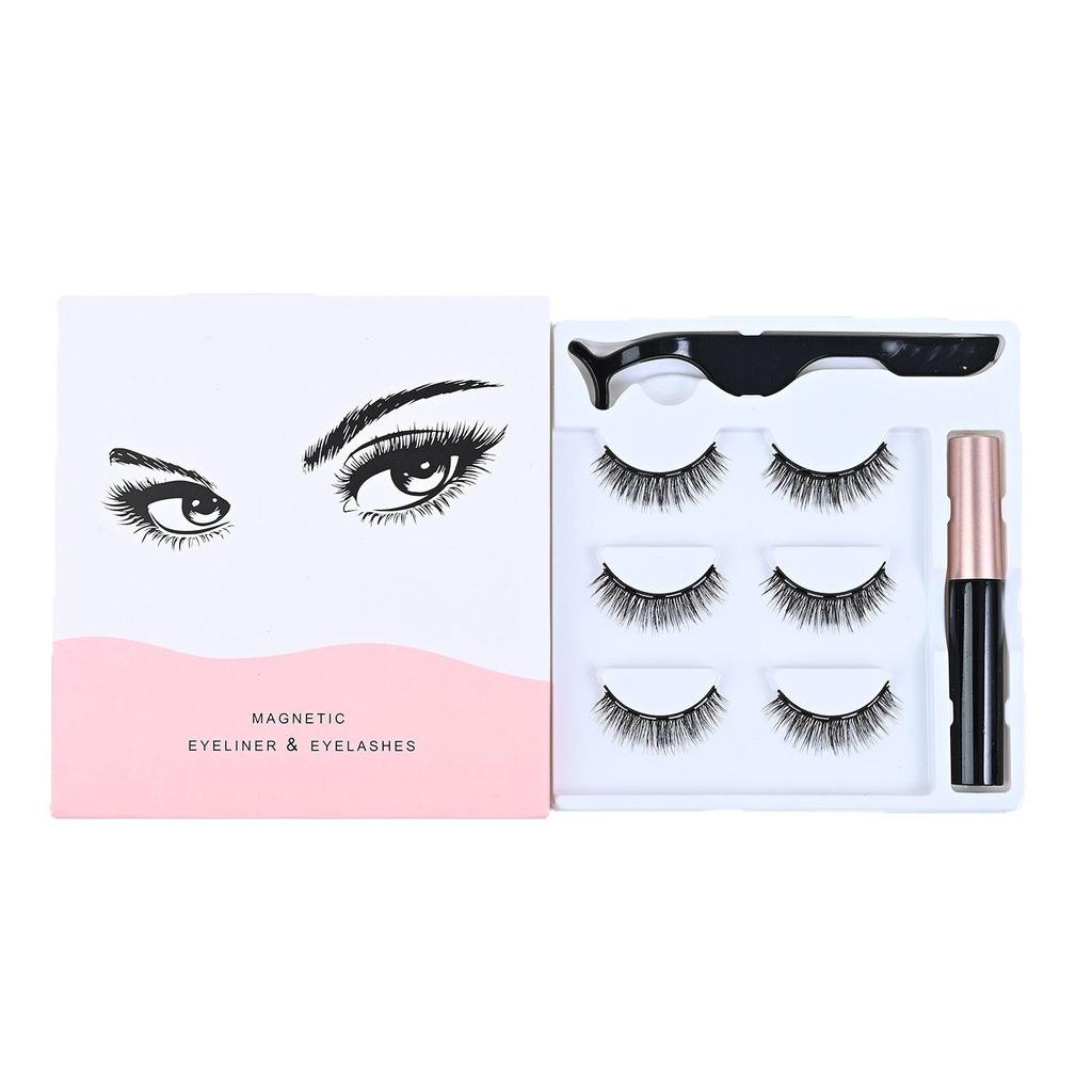 Magnetic Eyelash Set: 3 Pairs with Applicator & Eyeliner, Plus 5 Pairs of Comfortable Multi-Layer False Eyelashes
