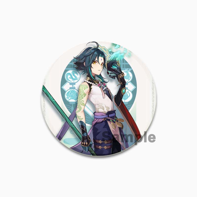 32/44/58mm Spielfigur Brosche Tasche Kleidung Dekor Sammlung Xiao Kragen Abzeichen Cartoon Anstecknadeln Schmuck Geschenke