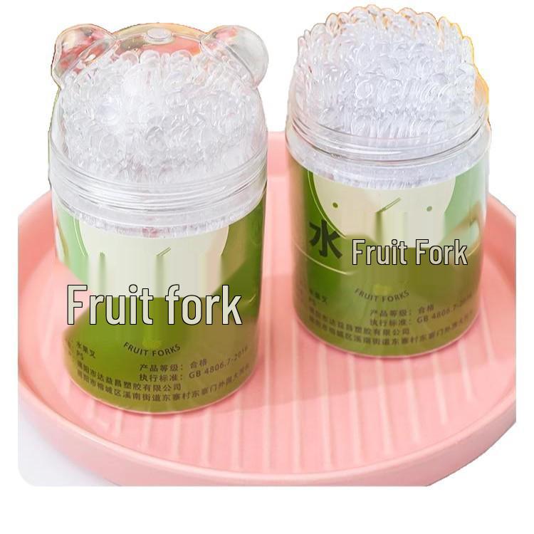 Disposable Food-Grade Plastic Forks for Cakes and Fruits - Safe for Children, Portable, and Ideal for High-End Household Use.