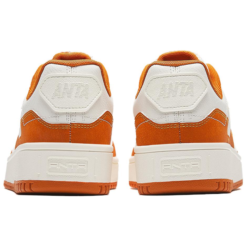 Anta Moda Versátil Antiderrapante Durável Tênis de Skate de Cano Baixo Masculino Tênis Branco Laranja 112438063S-1