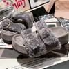 Winter Fashion Thick-soled Casual Lamb Wool Slippers Women Wear Lazy Fur Integrated Open-toed Fluffy Slippers Women's Shoes