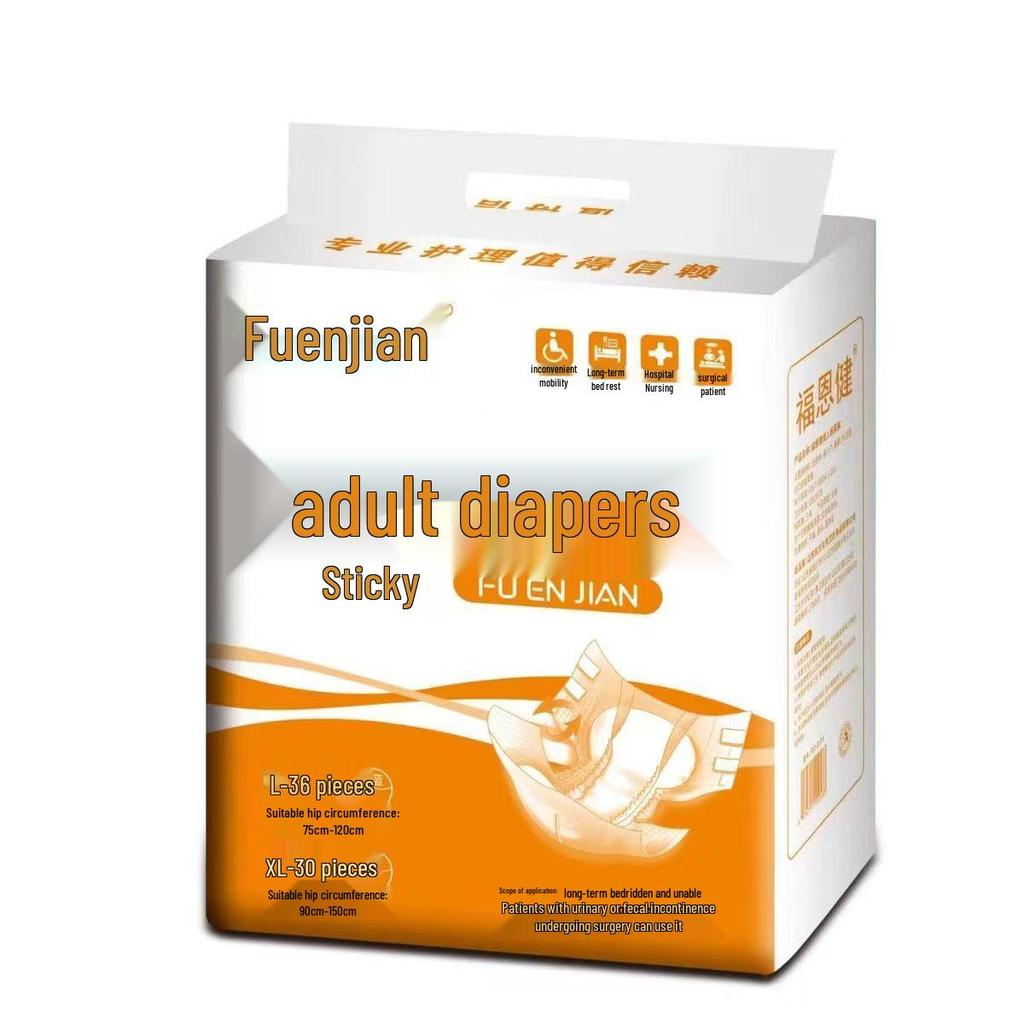 Fuenjian Unisex Adult Diapers, L Size, Economy Type, Disposable Incontinence Pads for Elderly