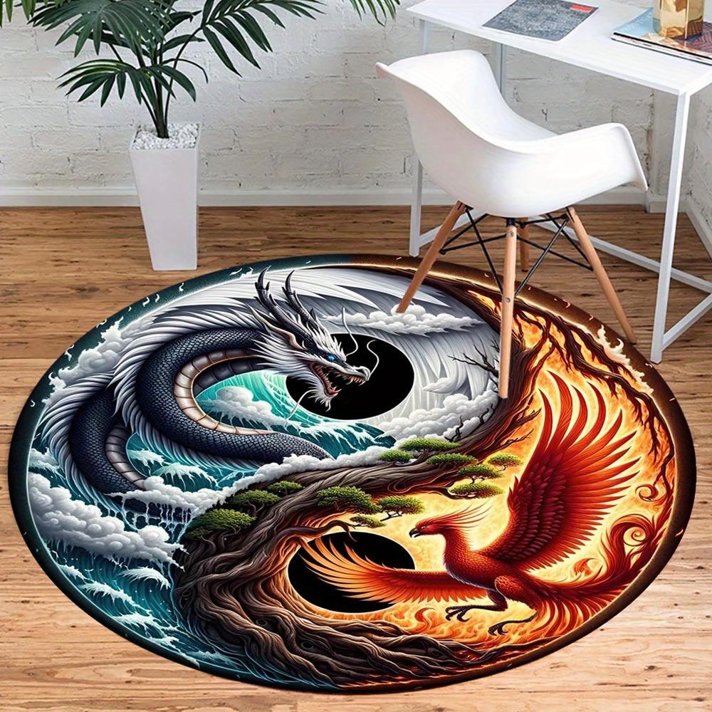 

1pc Retro 1691023518 Pattern Round Floor Mat, Non-slip for Living Room Bedroom Chair Carpets Home Decor Gifts, Home Decor Room Decor Outdoor 80cm by 80cm