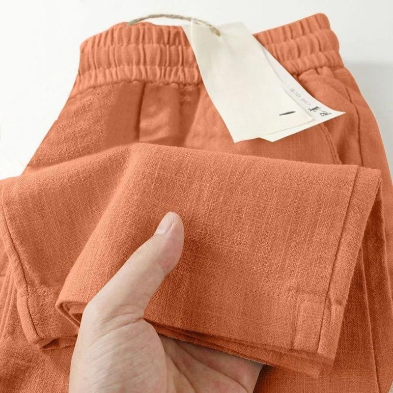 Linen Wide-leg Pants Women's Summer Straight Casual Trousers Fashion All-match Loose Thin Trousers