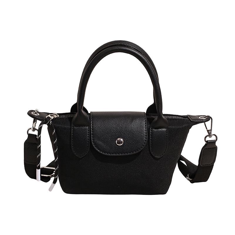 Minimalist Color-Block Oxford Cloth Handbag: Versatile, Fashionable Shoulder Bag with Unique Texture.