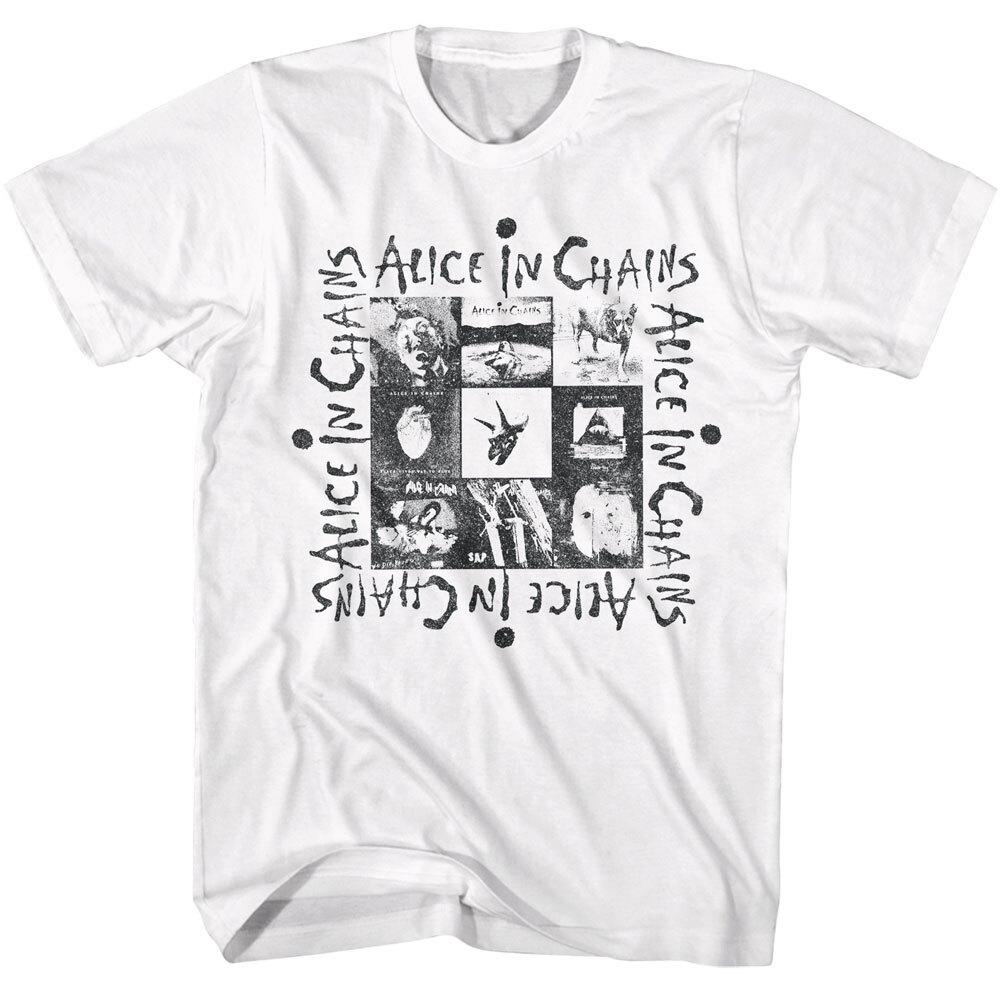 

Alice in Chains Men039;s T Shirt Album Collection Alt Rock Metal Cover Art White Unisex T-Shirt XXXXL