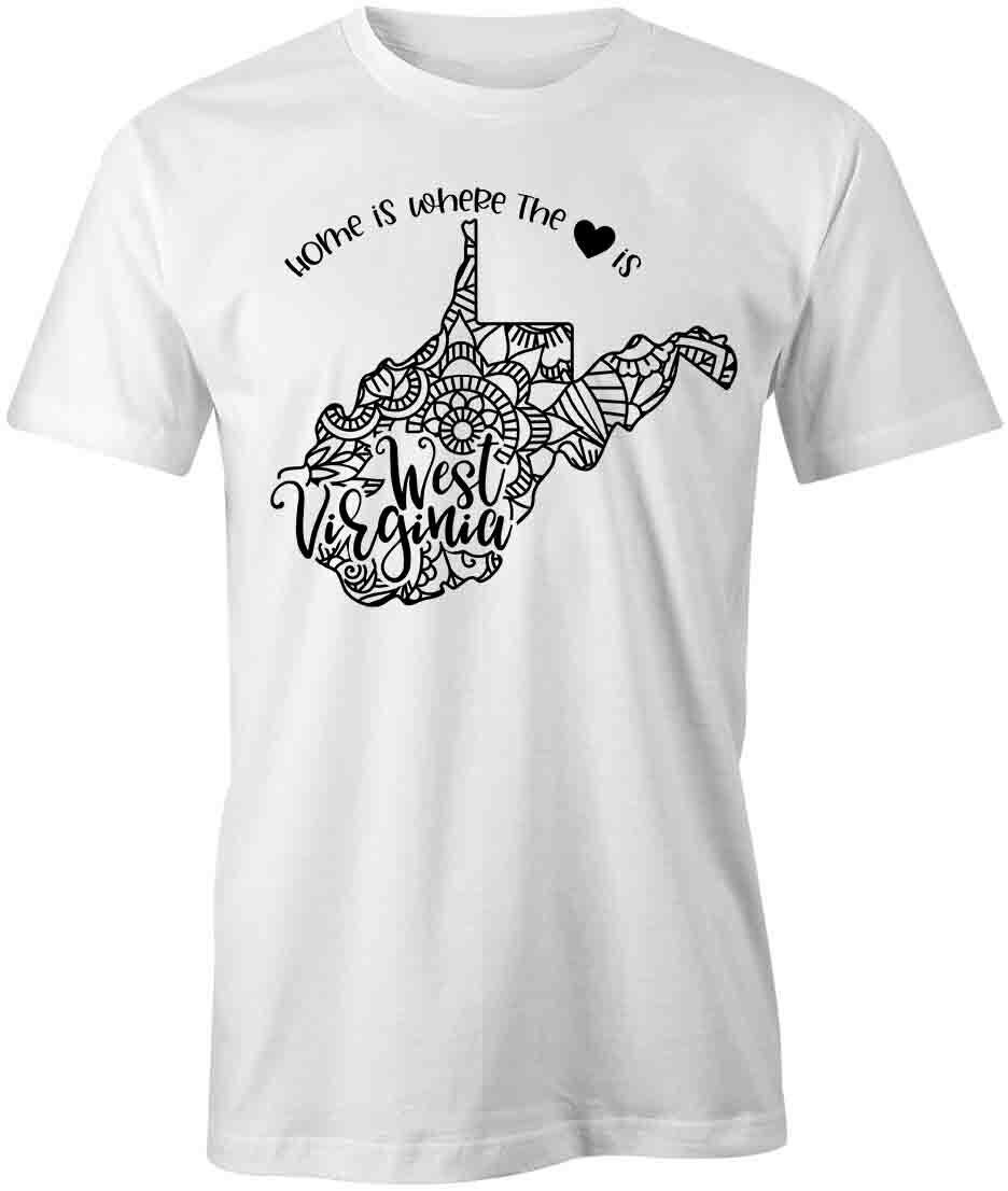 STATE MANDALA WEST VIRGINIA TShirt Tee Short-Sleeved Cotton CLOTHING S1WSA813 XXXXL